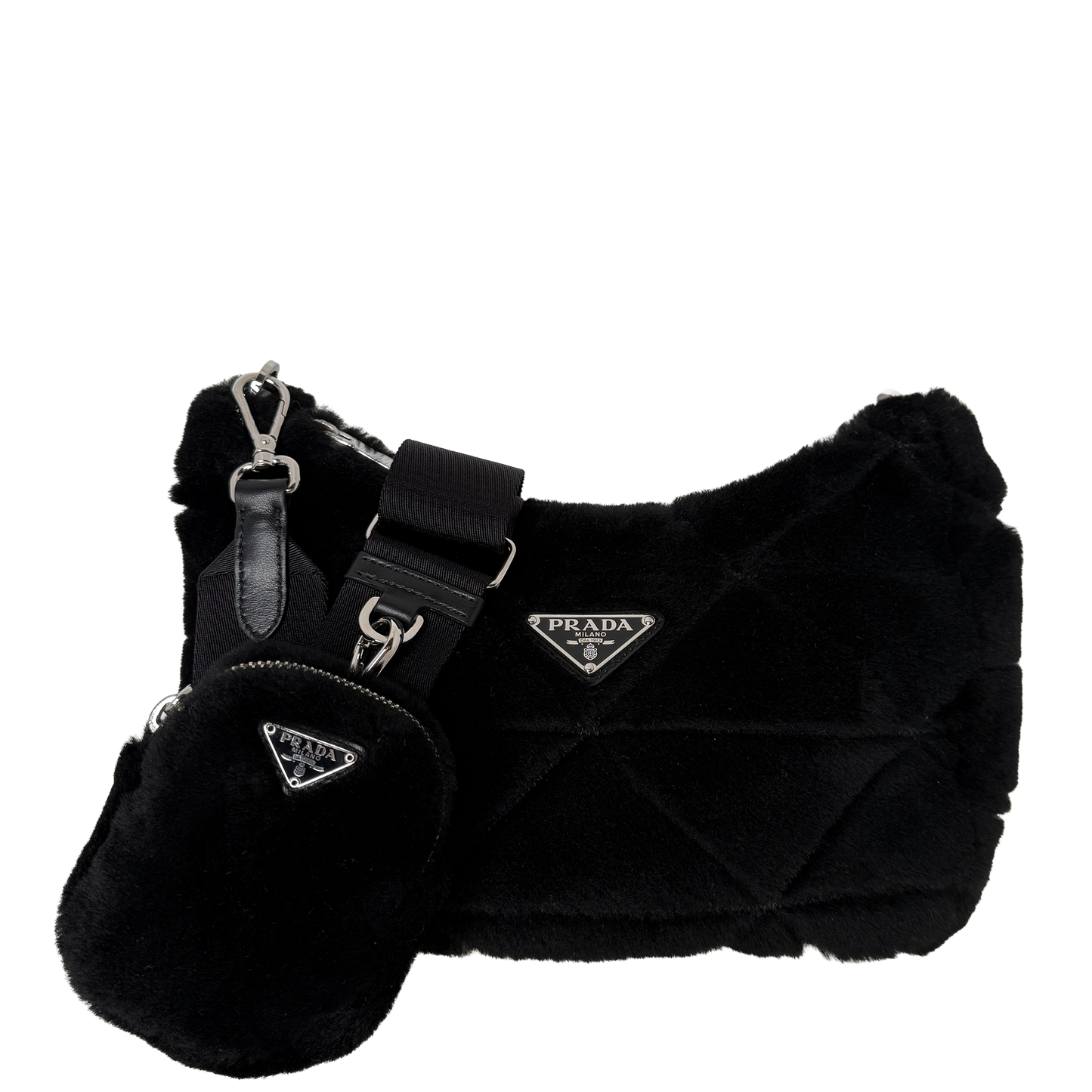 Prada Re-Edition 2005 Shoulder Bag Quilted Shearling Small / neuwertig Prada