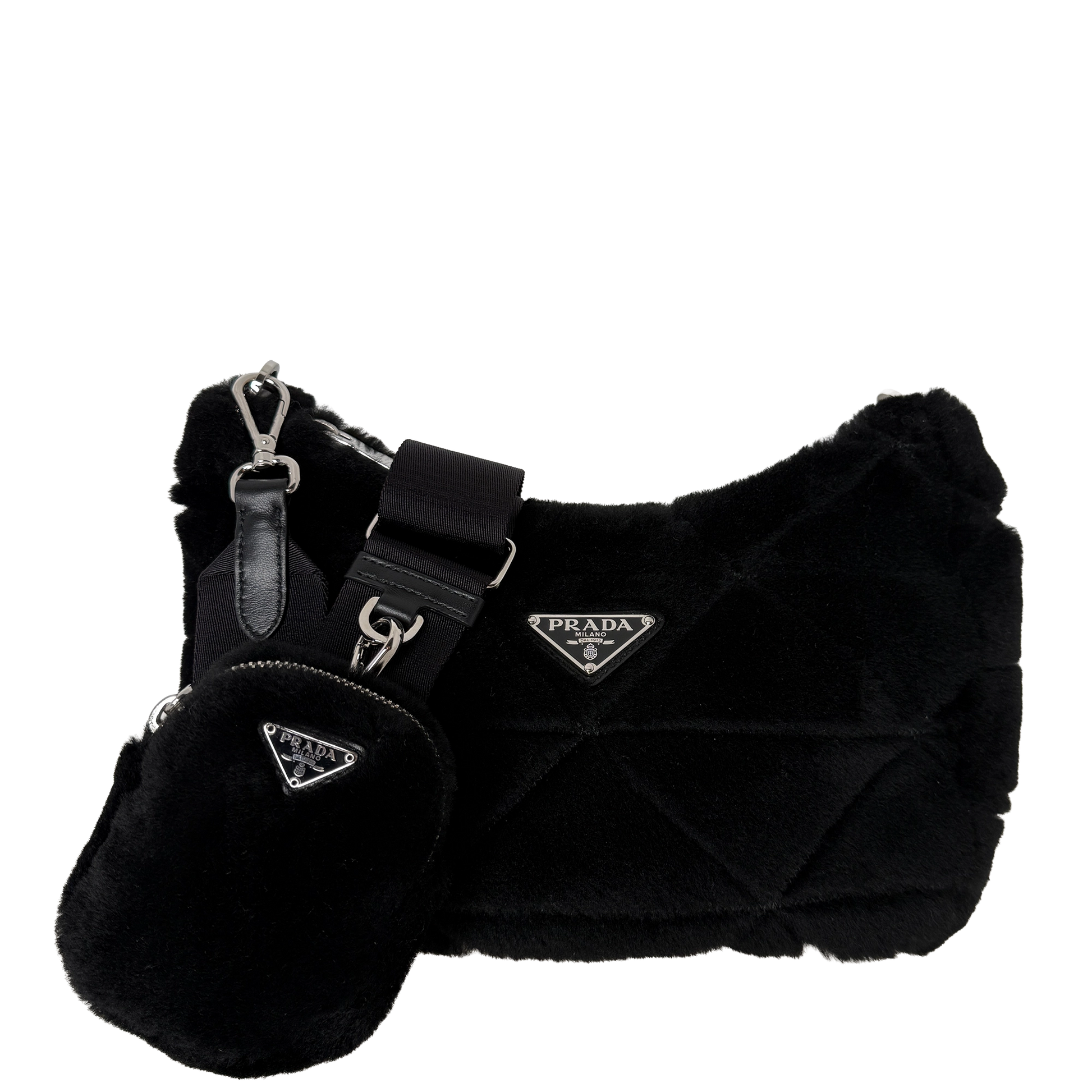 Prada Re-Edition 2005 Shoulder Bag Quilted Shearling Small / neuwertig Prada