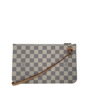 Louis Vuitton Pochette aus der Neverfull Damier Azur / neuwertig