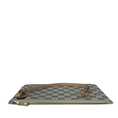 Louis Vuitton Pochette aus der Neverfull Damier Azur / neuwertig Louis Vuitton