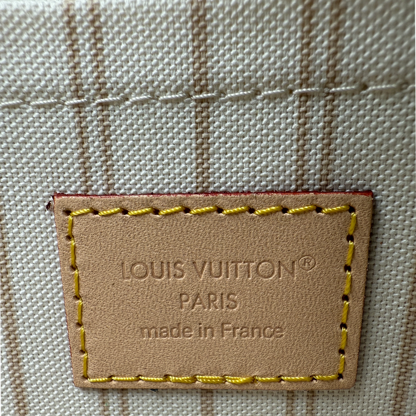 Louis Vuitton Pochette aus der Neverfull Damier Azur / neuwertig Louis Vuitton