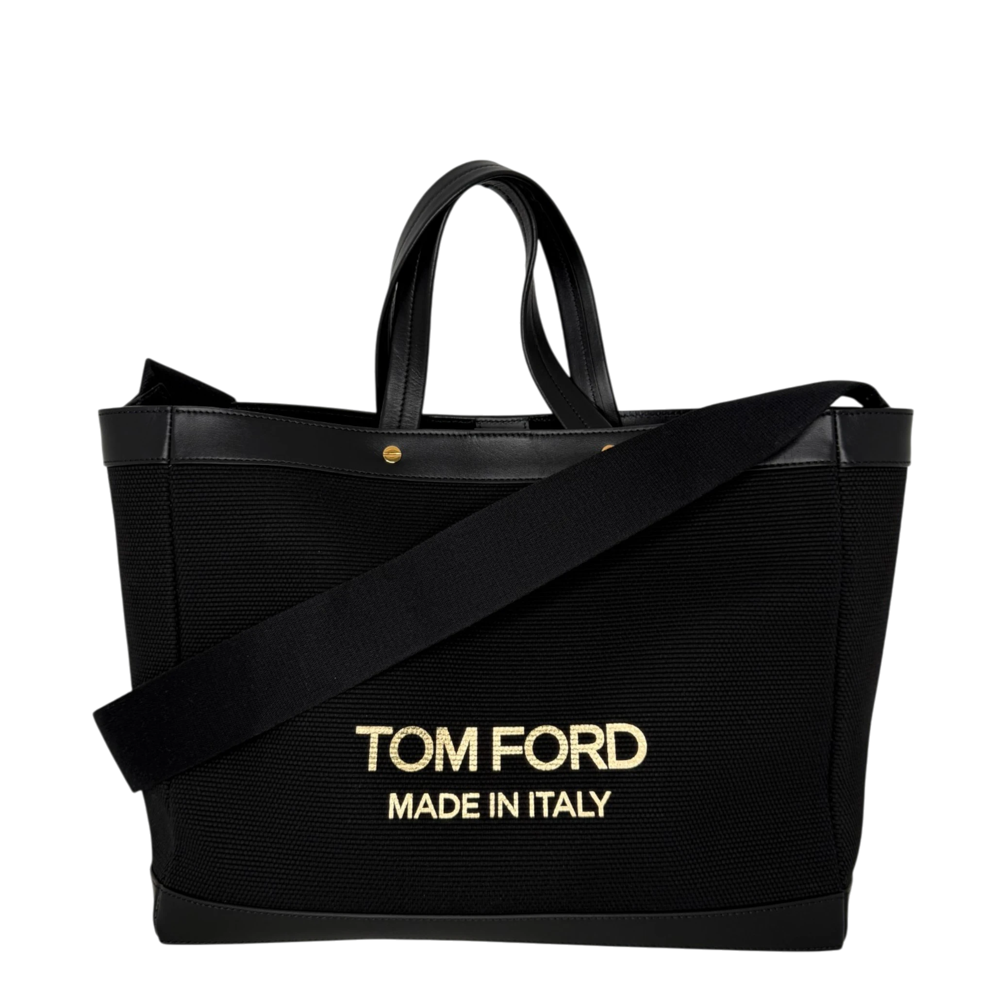 Tom Ford T Screw Shopper Medium Schwarz goldene Hardware Tom Ford