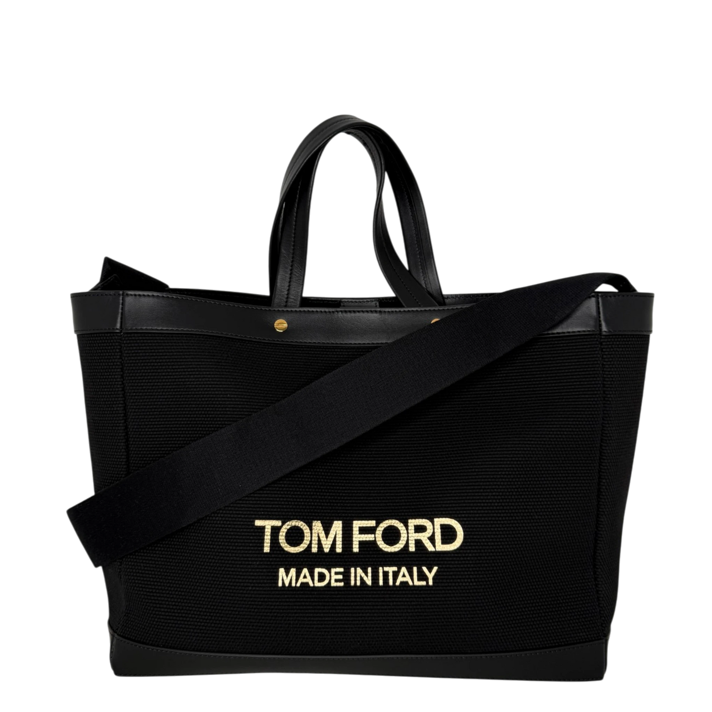 Tom Ford T Screw Shopper Medium Schwarz goldene Hardware Tom Ford