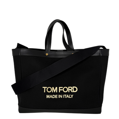 Tom Ford T Screw Shopper Medium Schwarz goldene Hardware Tom Ford