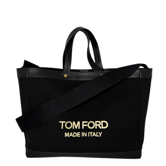 Tom Ford T Screw Shopper Medium Schwarz goldene Hardware Tom Ford