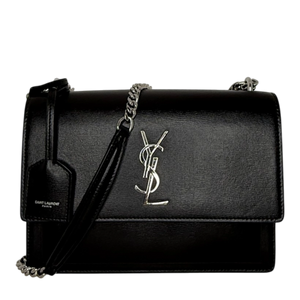 Saint Laurent Sunset Medium Leder schwarz / sehr gut