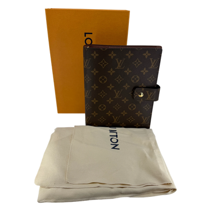 Louis Vuitton Agenda GM Monogram Canvas Braun Gold Ringbuchhülle