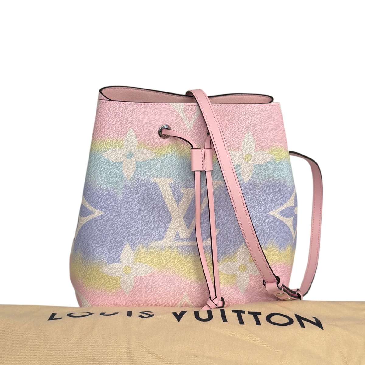 Louis Vuitton NéoNoé MM Escale Pastel Monogram Canvas Rosa Silber
