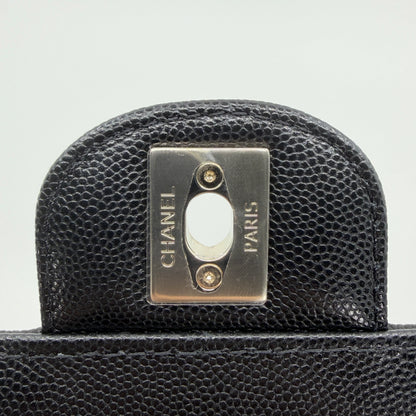 Chanel Coco Handle Flap Bag Caviar Schwarz Champagner Gold – Ansicht 7