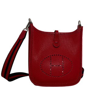 Hermès Mini Evelyne TPM 16 Taurillon Clémence Rot Palladium