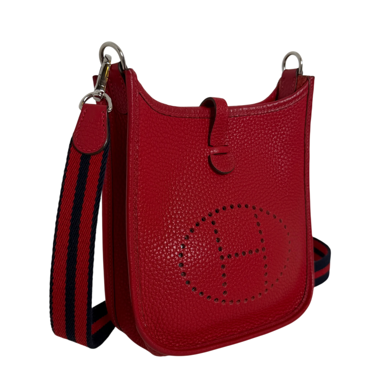 Hermès Mini Evelyne TPM 16 Taurillon Clémence Rot Palladium