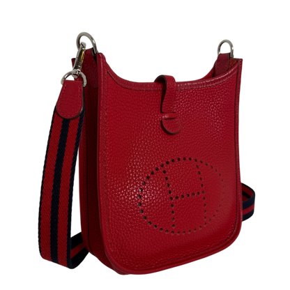 Hermès Mini Evelyne TPM 16 Taurillon Clémence Rot Palladium