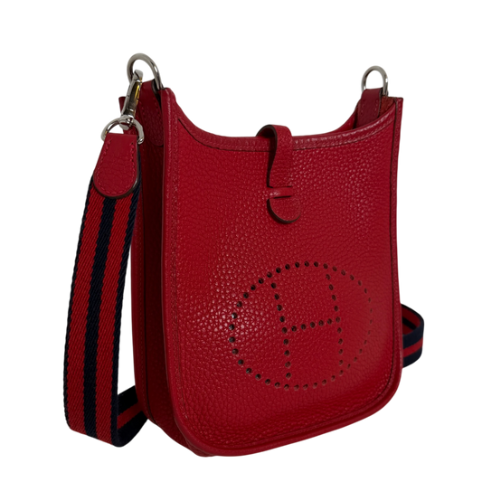Hermès Mini Evelyne TPM 16 Taurillon Clémence Rot Palladium – Ansicht 2