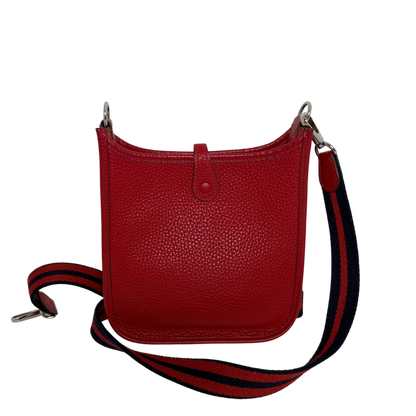 Hermès Mini Evelyne TPM 16 Taurillon Clémence Rot Palladium
