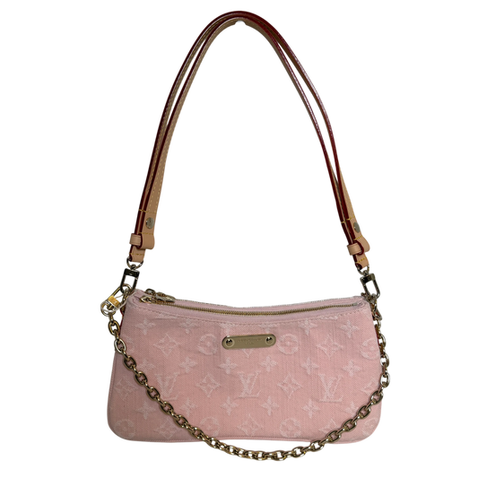 Louis Vuitton Pochette Liv Monogram Denim Washed Pink Gold