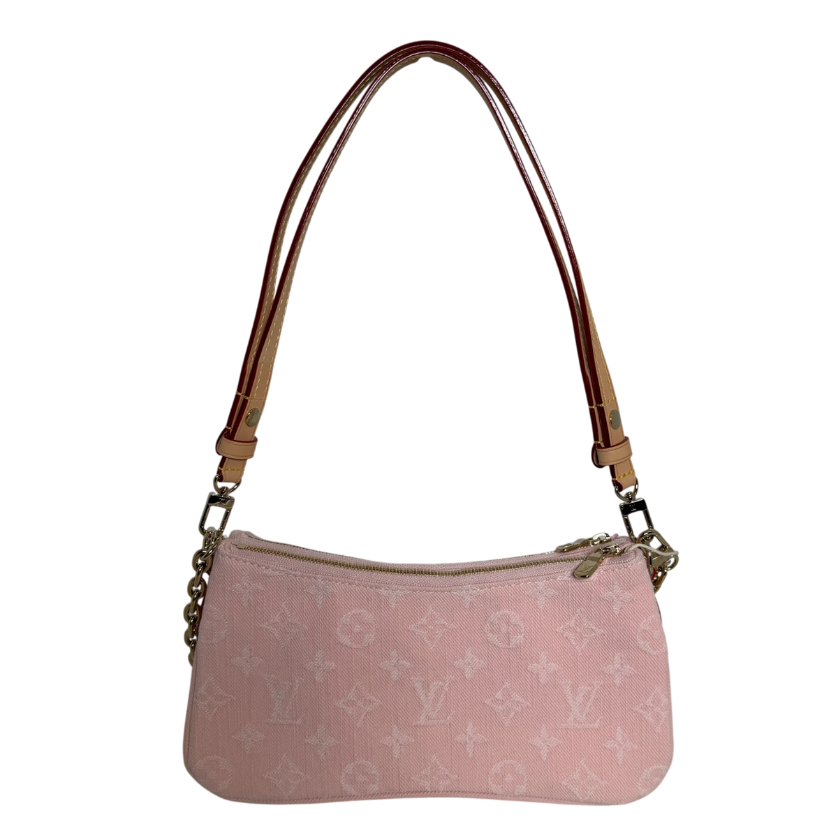 Louis Vuitton Pochette Liv Monogram Denim Washed Pink Gold