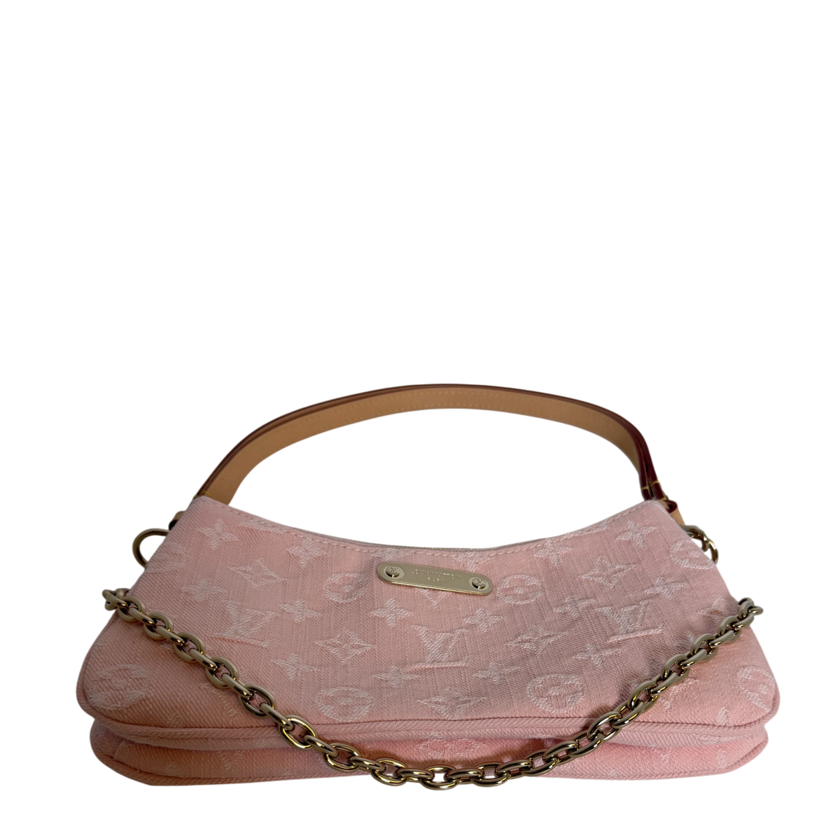 Louis Vuitton Pochette Liv Monogram Denim Washed Pink Gold