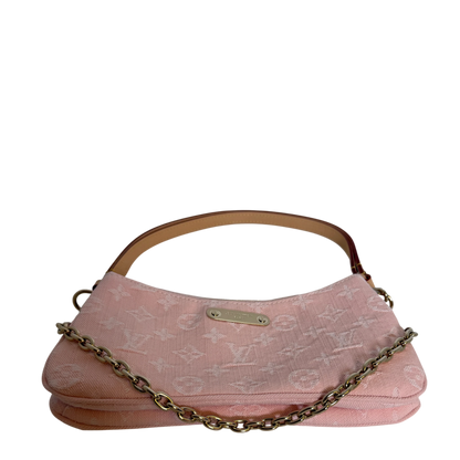 Louis Vuitton Pochette Liv Monogram Denim Washed Pink Gold