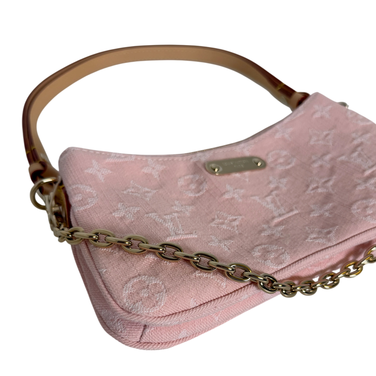 Louis Vuitton Pochette Liv Monogram Denim Washed Pink Gold