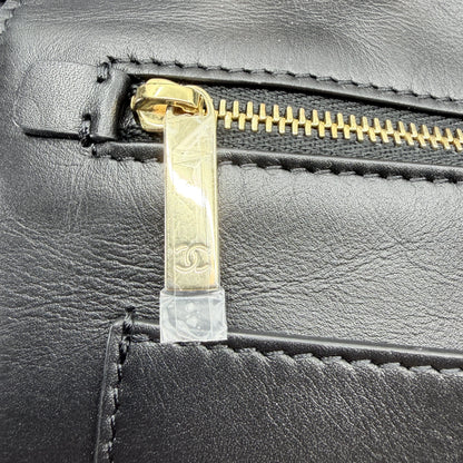 Chanel Shopping Bag Coco Beach 2026 Raffia Effekt Schwarz Gold
