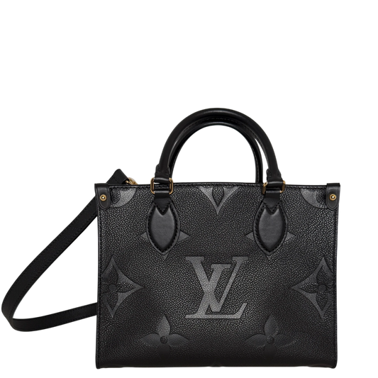 Louis Vuitton OnTheGo PM Monogram Empreinte Leder Schwarz Gold