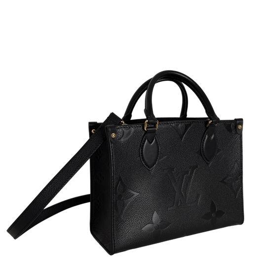 Louis Vuitton OnTheGo PM Monogram Empreinte Leder Schwarz Gold – Ansicht 2