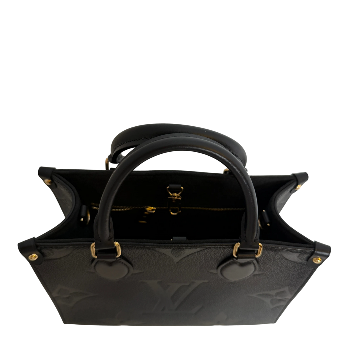 Louis Vuitton OnTheGo PM Monogram Empreinte Leder Schwarz Gold – Ansicht 5