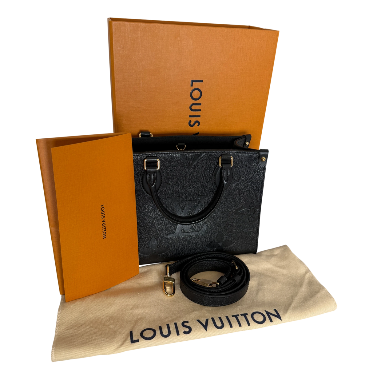 Louis Vuitton OnTheGo PM Monogram Empreinte Leder Schwarz Gold – Ansicht 10