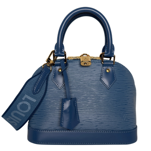 Louis Vuitton Alma BB Epi Leder Denim Blau Gold