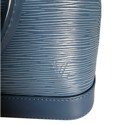 Louis Vuitton Alma BB Epi Leder Denim Blau Gold