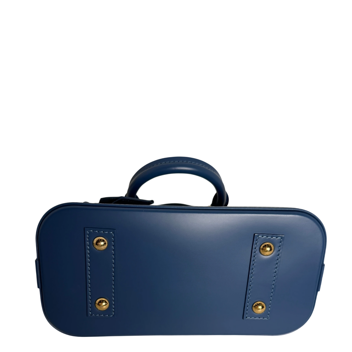 Louis Vuitton Alma BB Epi Leder Denim Blau Gold