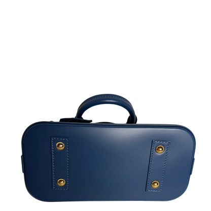 Louis Vuitton Alma BB Epi Leder Denim Blau Gold