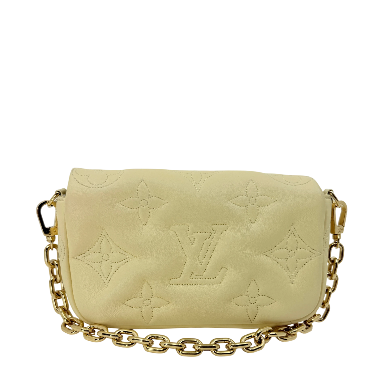 Louis Vuitton Wallet on Strap Bubblegram Lammleder Pastellgelb Gold – Ansicht 2