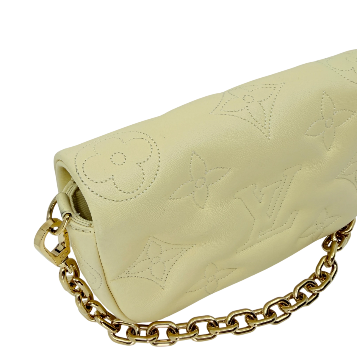 Louis Vuitton Wallet on Strap Bubblegram Lammleder Pastellgelb Gold – Ansicht 7