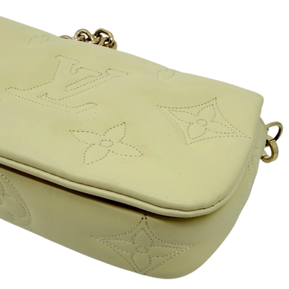 Louis Vuitton Wallet on Strap Bubblegram Lammleder Pastellgelb Gold – Ansicht 9