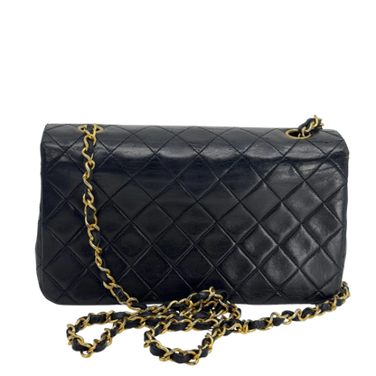 Chanel Vintage Full Flap Bag Lammleder Schwarz Gold 1989-1991 – Ansicht 3