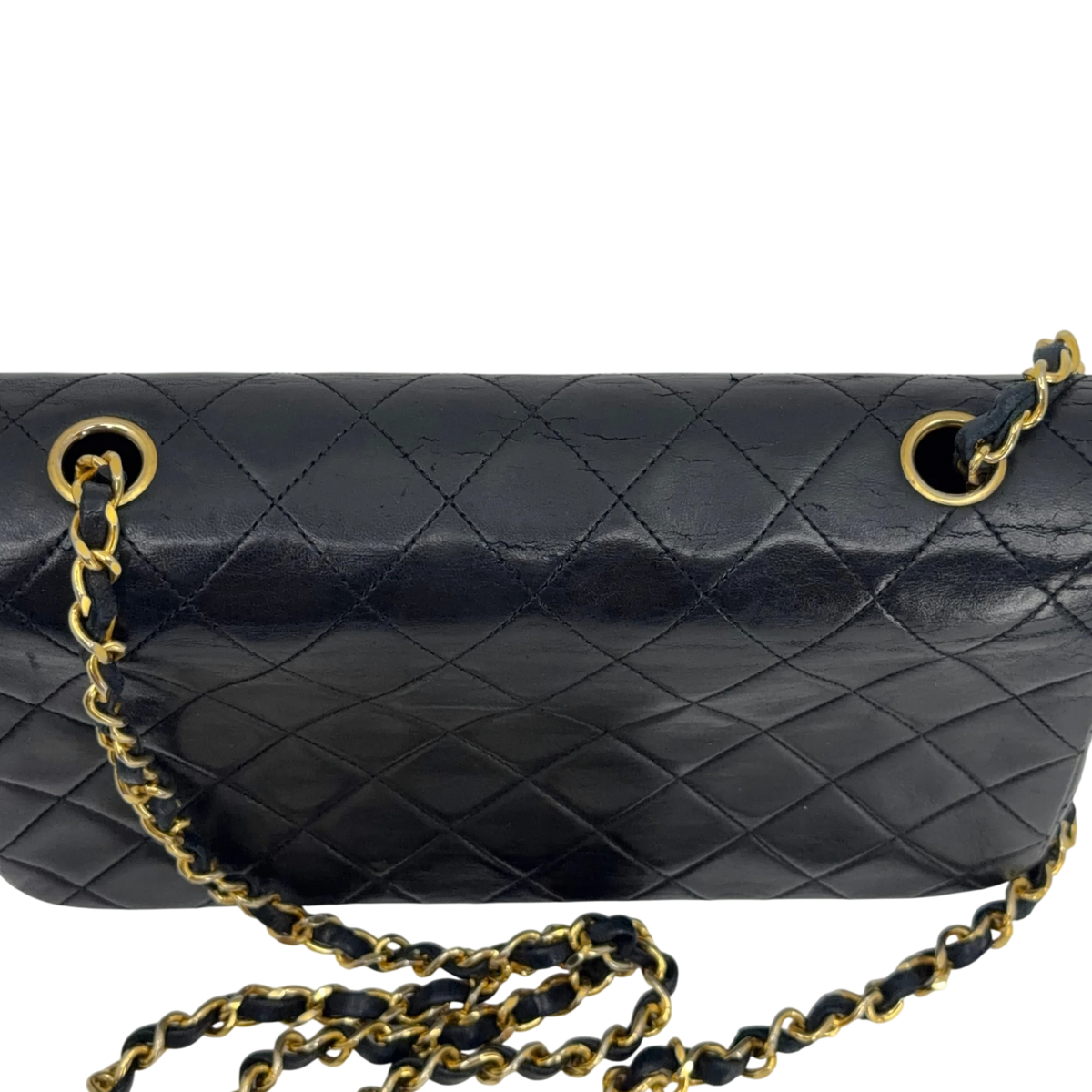 Chanel Vintage Full Flap Bag Lammleder Schwarz Gold 1989-1991 – Ansicht 11