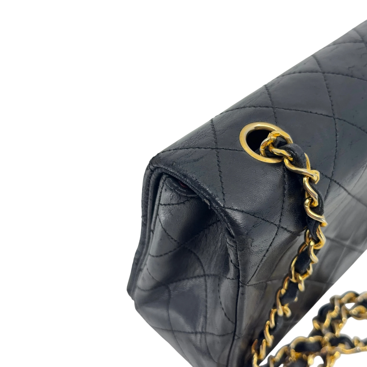 Chanel Vintage Full Flap Bag Lammleder Schwarz Gold 1989-1991 – Ansicht 16