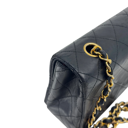Chanel Vintage Full Flap Bag Lammleder Schwarz Gold 1989-1991 – Ansicht 16