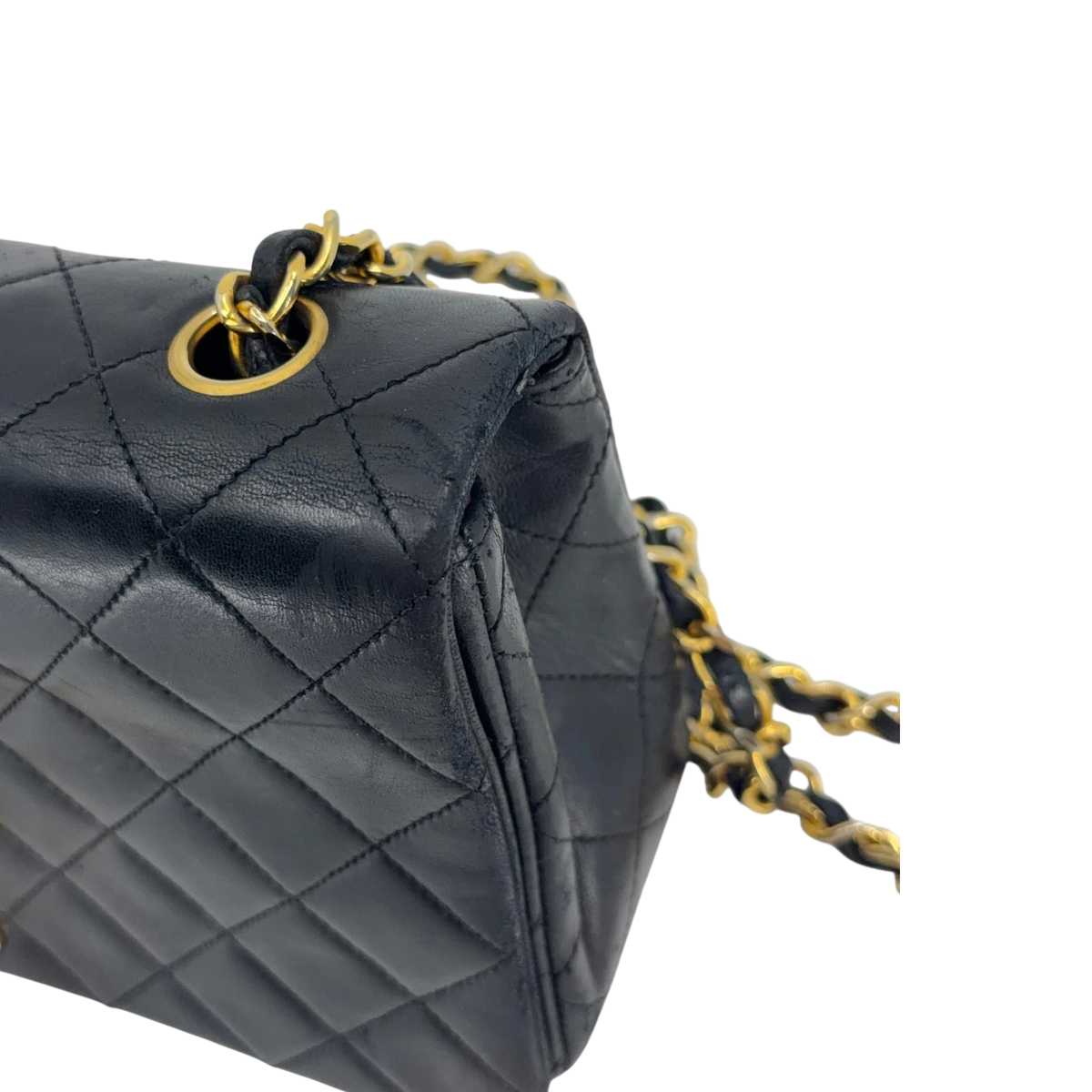 Chanel Vintage Full Flap Bag Lammleder Schwarz Gold 1989-1991 – Ansicht 17
