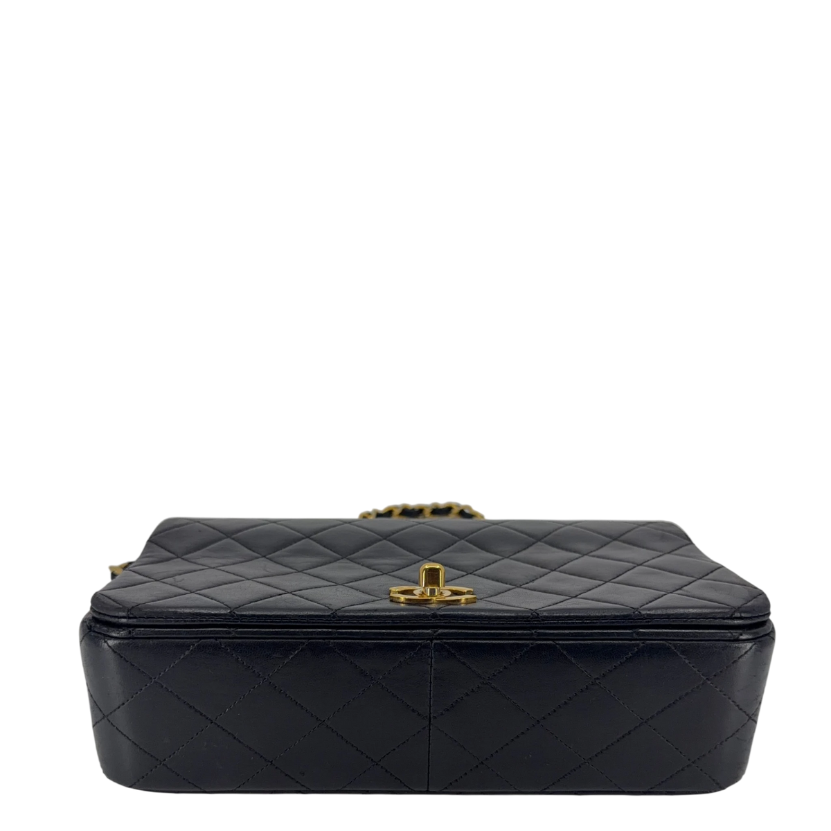 Chanel Vintage Full Flap Bag Lammleder Schwarz Gold 1989-1991 – Ansicht 4