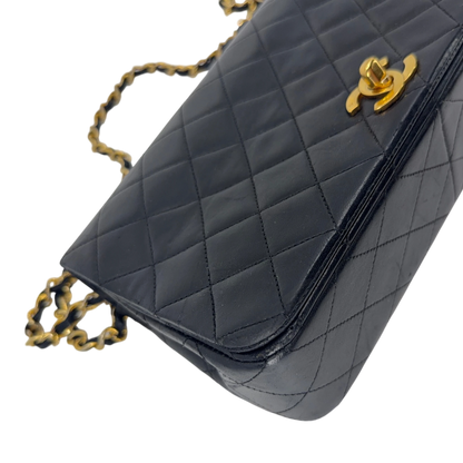 Chanel Vintage Full Flap Bag Lammleder Schwarz Gold 1989-1991 – Ansicht 13