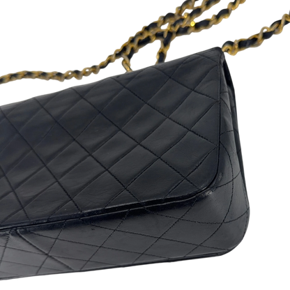 Chanel Vintage Full Flap Bag Lammleder Schwarz Gold 1989-1991 – Ansicht 14