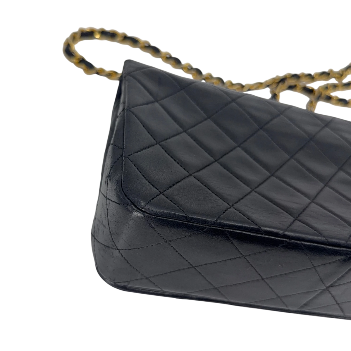Chanel Vintage Full Flap Bag Lammleder Schwarz Gold 1989-1991 – Ansicht 15
