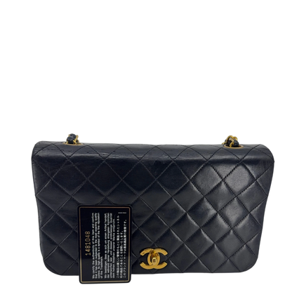 Chanel Vintage Full Flap Bag Lammleder Schwarz Gold 1989-1991 – Ansicht 19