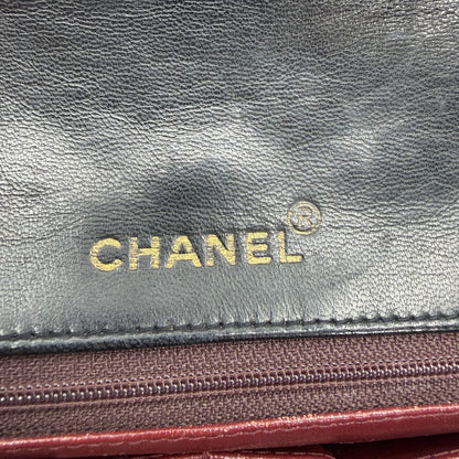Chanel Vintage Full Flap Bag Lammleder Schwarz Gold 1989-1991 – Ansicht 7