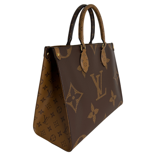 Louis Vuitton OnTheGo MM Monogram Giant Reverse Canvas Braun Gold – Ansicht 2