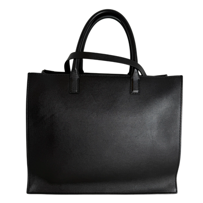 Valentino Garavani VLogo Walk Shopping Bag Kalbsleder Schwarz Gold