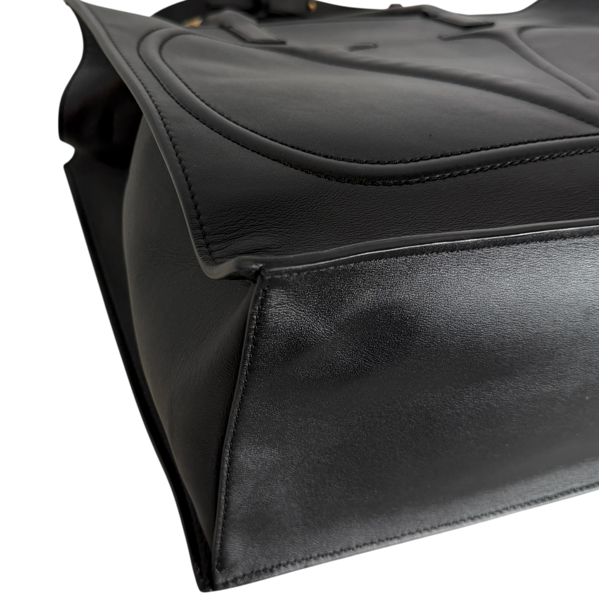 Valentino Garavani VLogo Walk Shopping Bag Kalbsleder Schwarz Gold