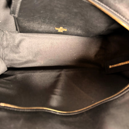 Valentino Garavani VLogo Walk Shopping Bag Kalbsleder Schwarz Gold